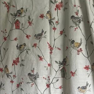 Floral Bird Patterned shower curtain